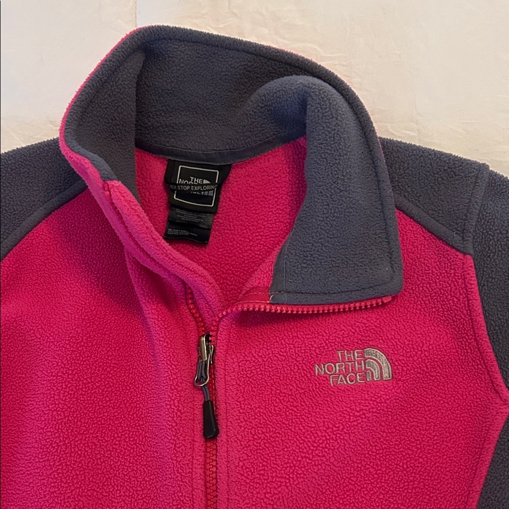 The North Face Women Pink and Gray fleece Jacket